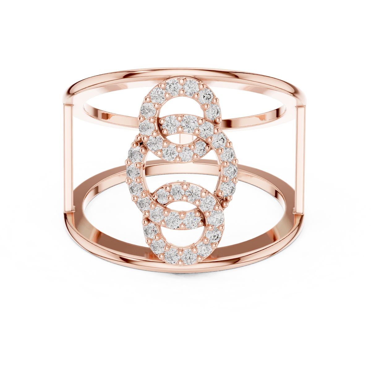 Triple Halo Spark Ring