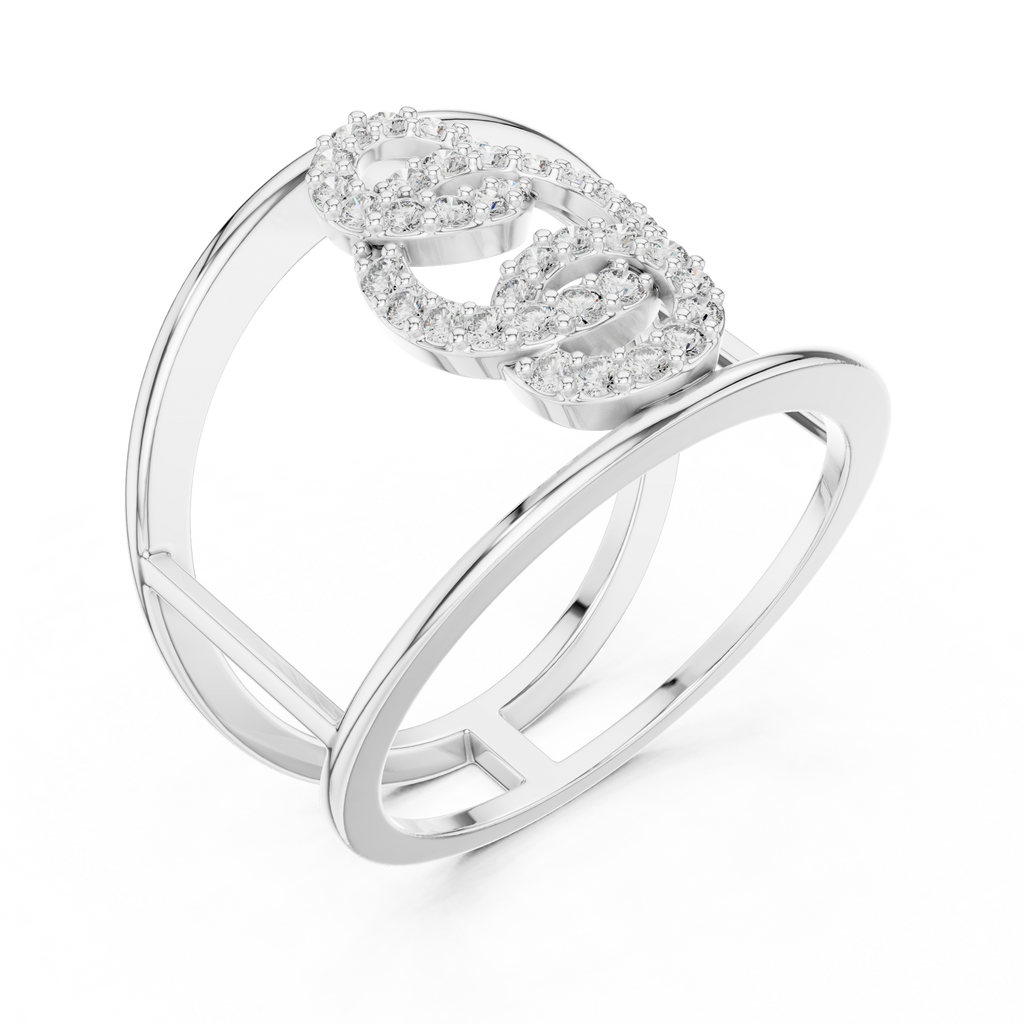 Triple Halo Spark Ring