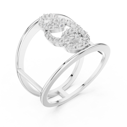 Triple Halo Spark Ring