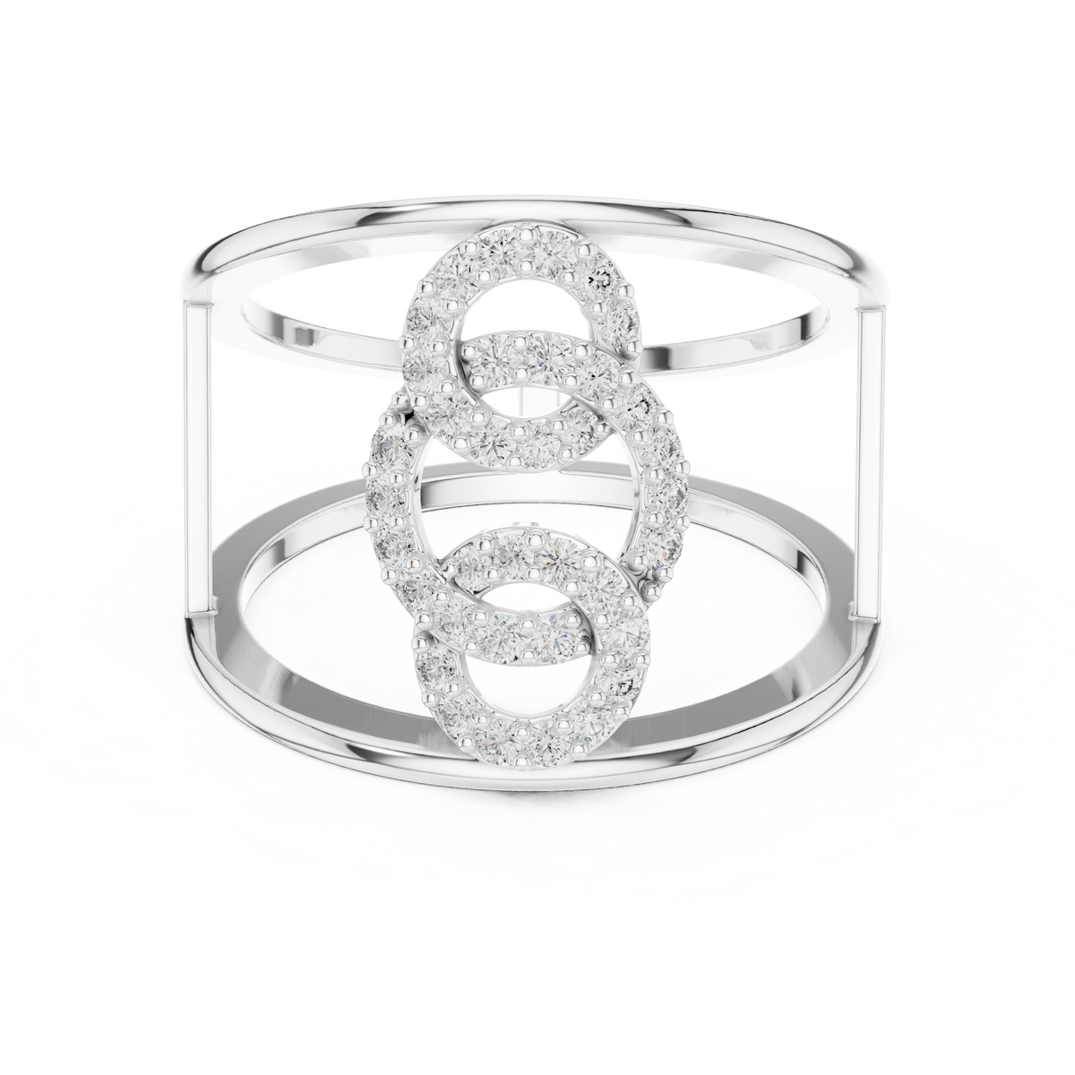 Triple Halo Spark Ring
