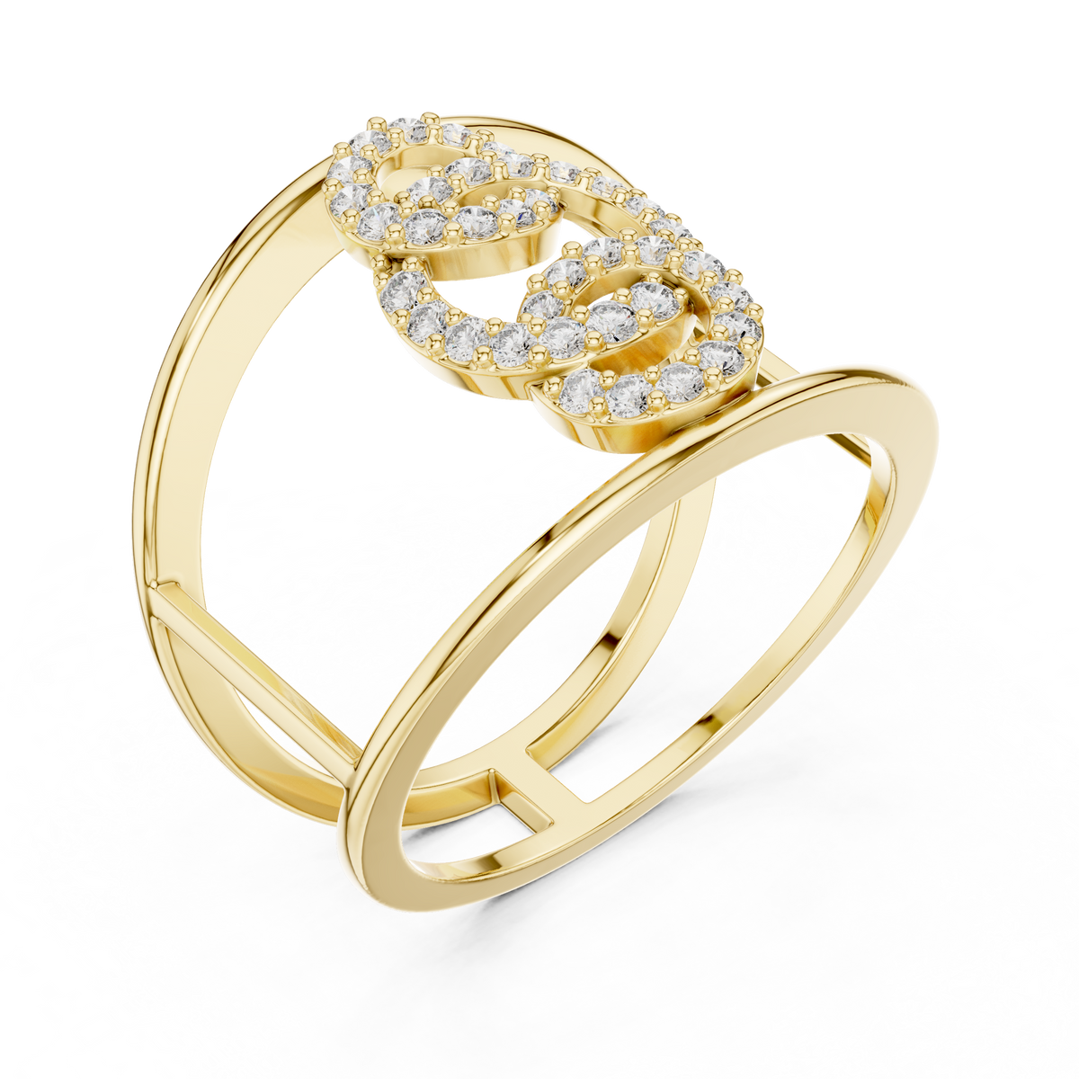 Triple Halo Spark Ring