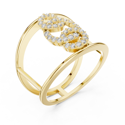 Triple Halo Spark Ring