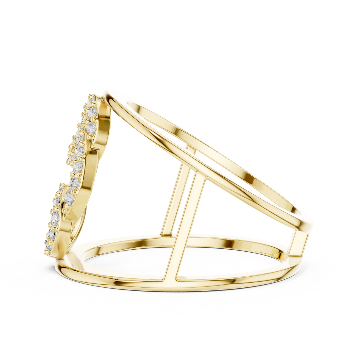 Triple Halo Spark Ring