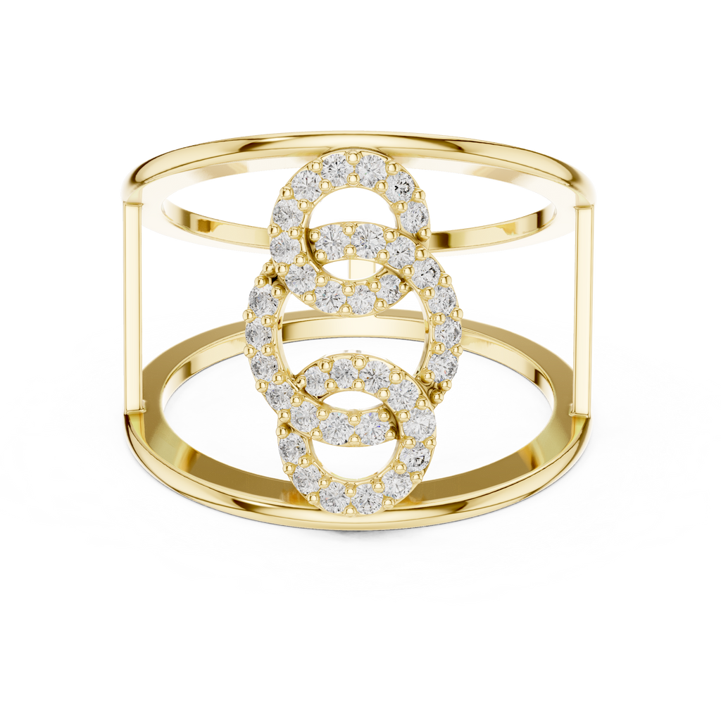 Triple Halo Spark Ring