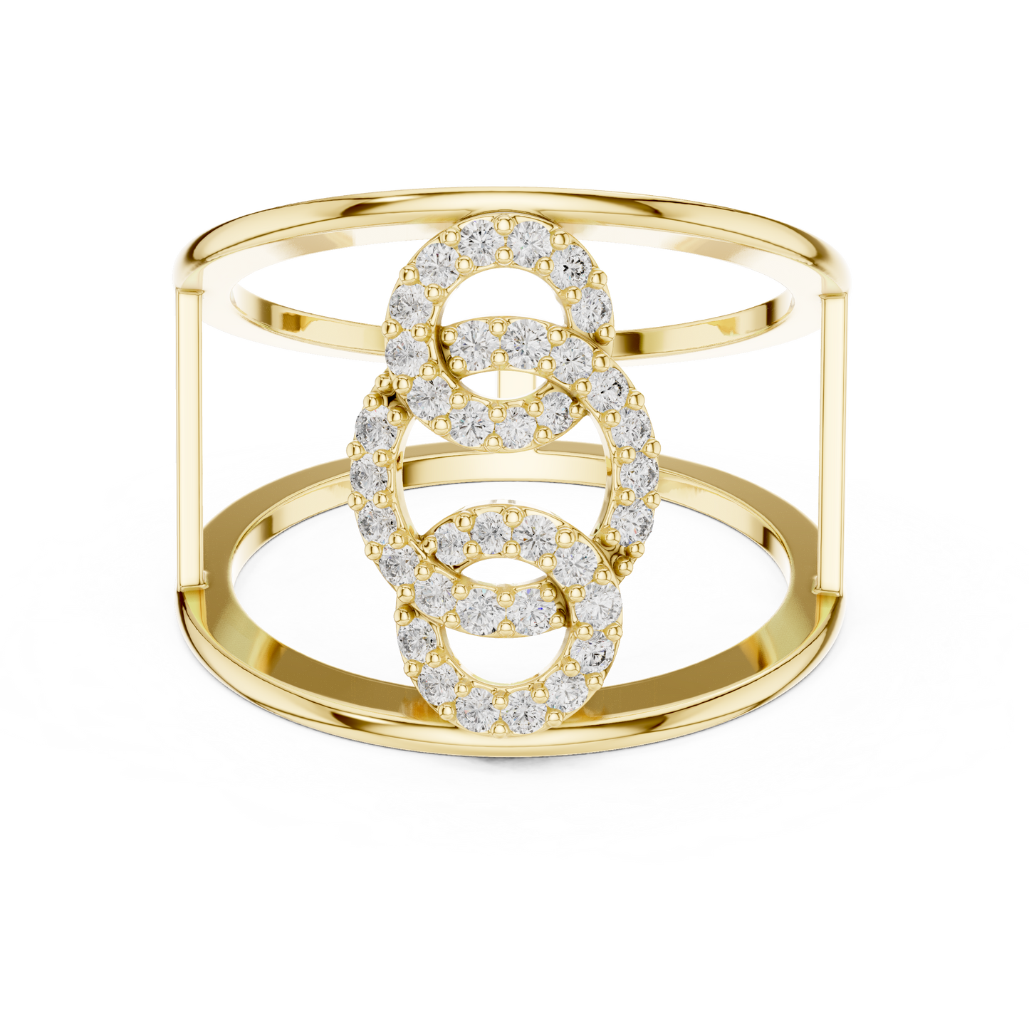 Triple Halo Spark Ring