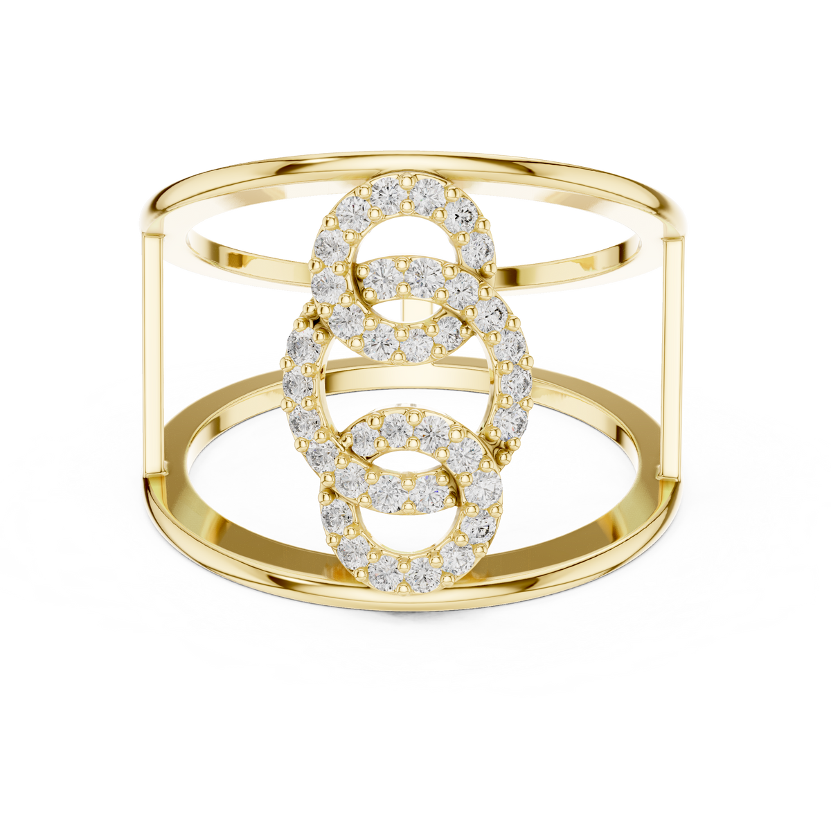 Triple Halo Spark Ring