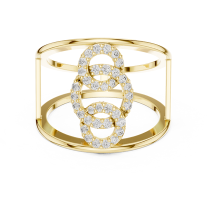 Triple Halo Spark Ring