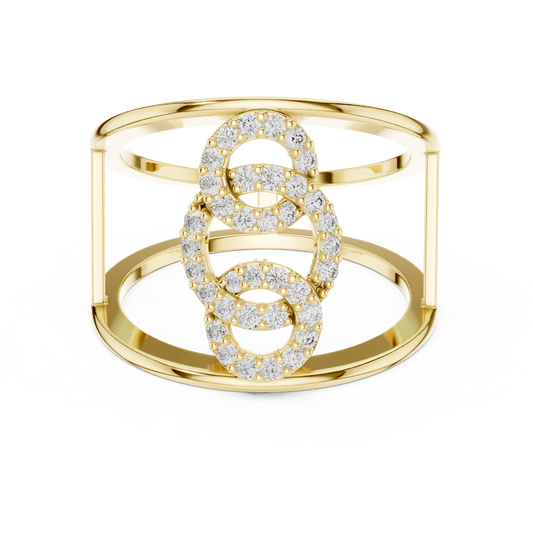 Triple Halo Spark Ring