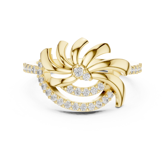 Luxe Floral Wave Ring