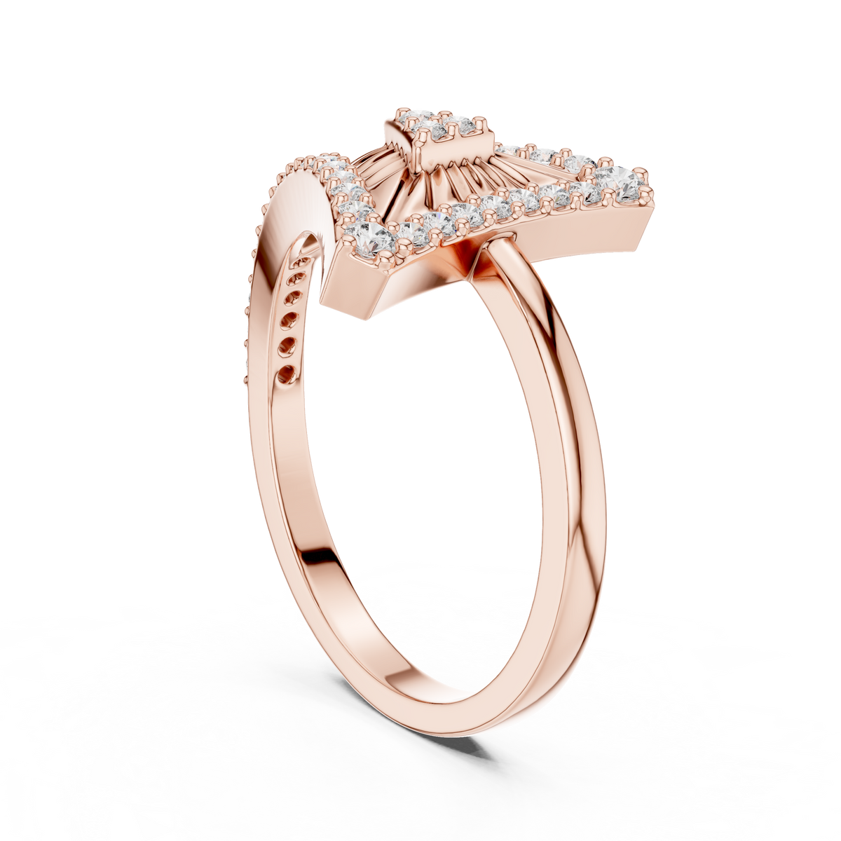 Diamond Triangle Statement Ring