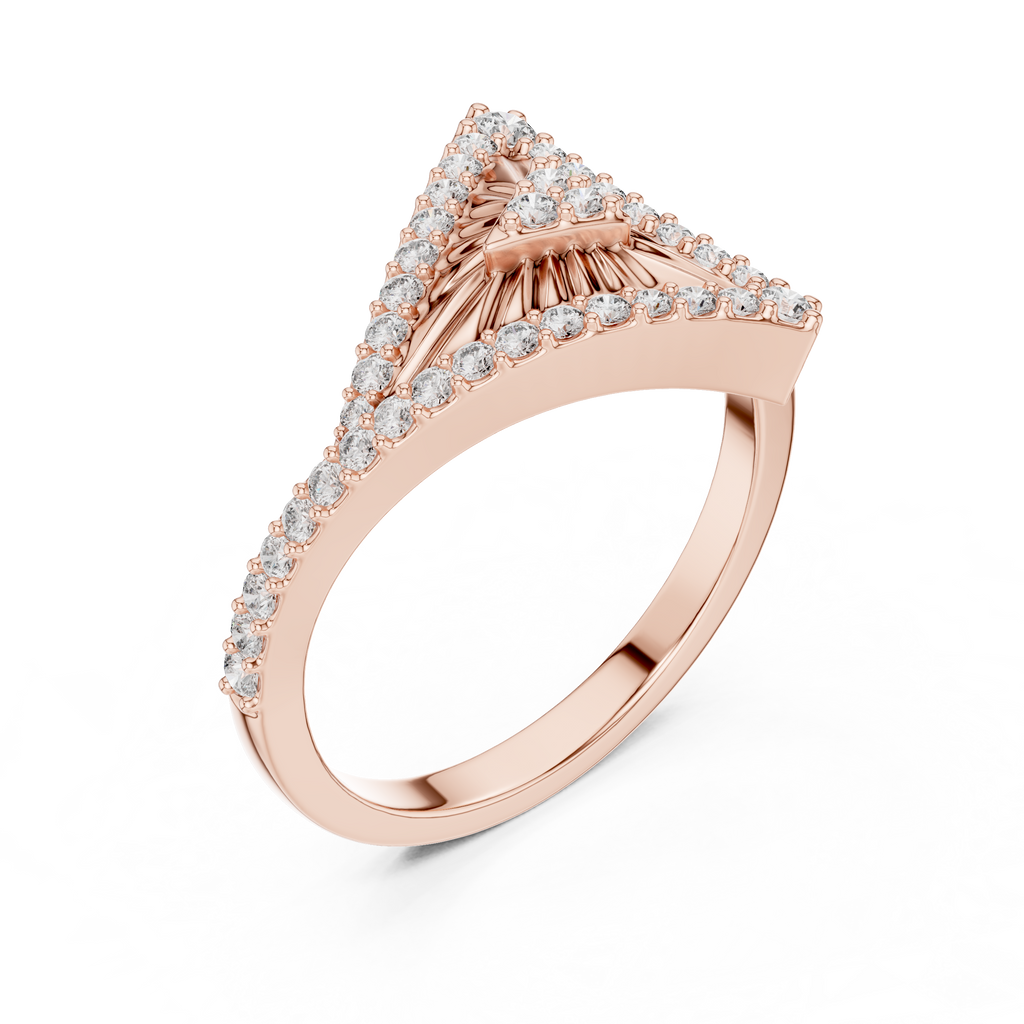 Diamond Triangle Statement Ring