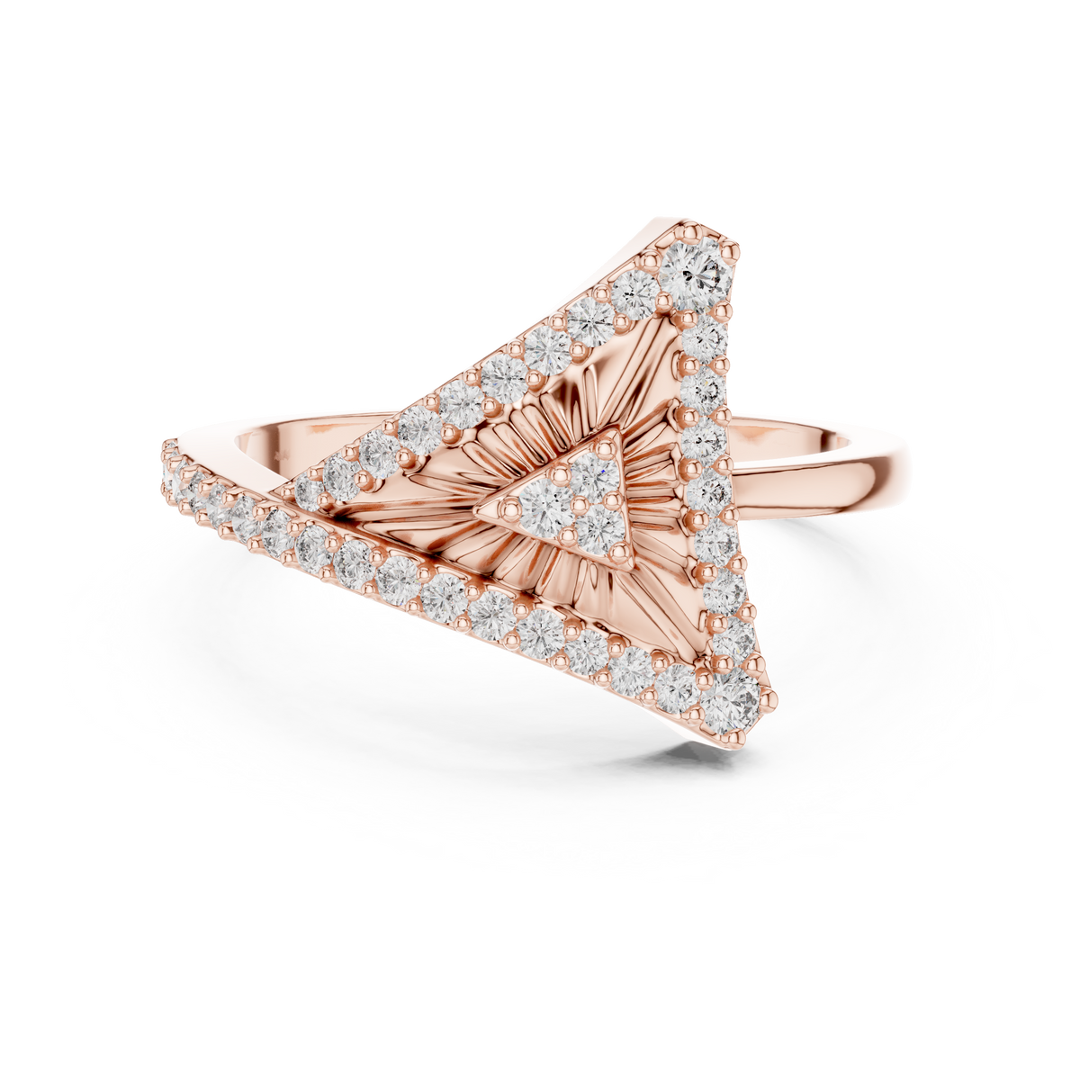 Diamond Triangle Statement Ring