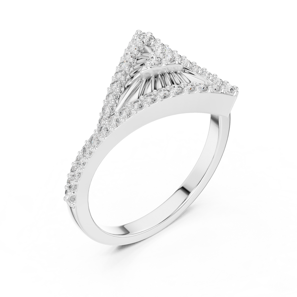 Diamond Triangle Statement Ring
