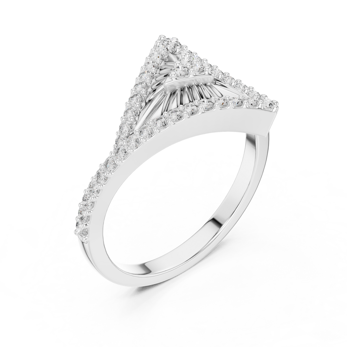 Diamond Triangle Statement Ring