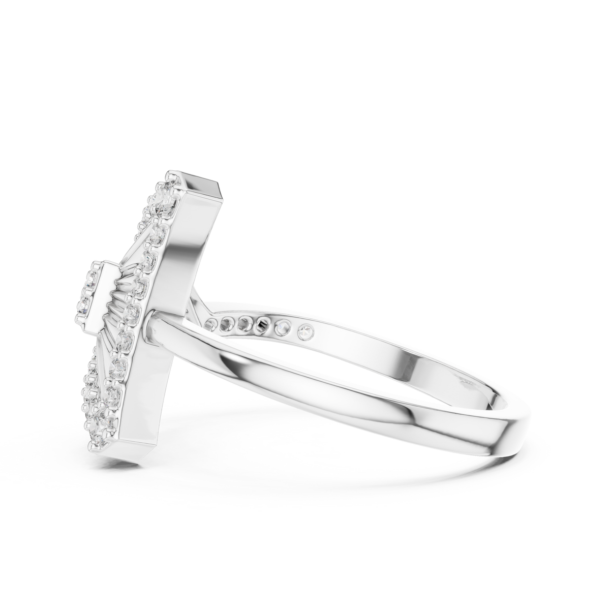 Diamond Triangle Statement Ring
