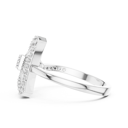 Diamond Triangle Statement Ring