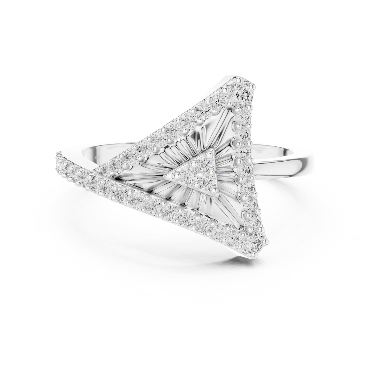 Diamond Triangle Statement Ring