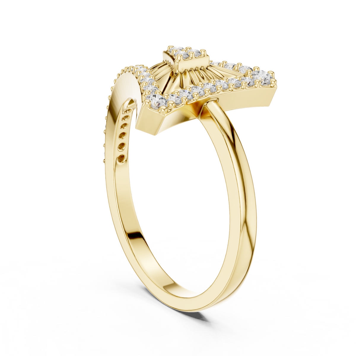 Diamond Triangle Statement Ring