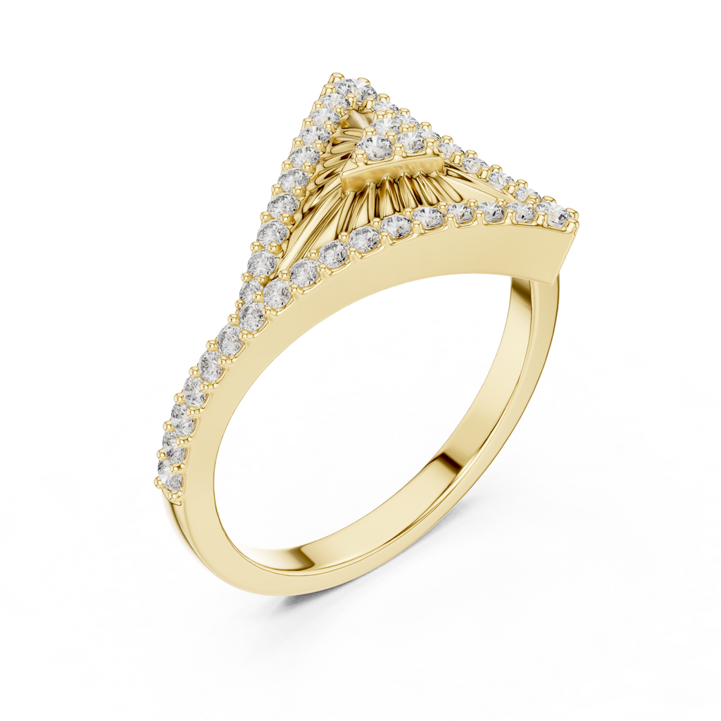 Diamond Triangle Statement Ring