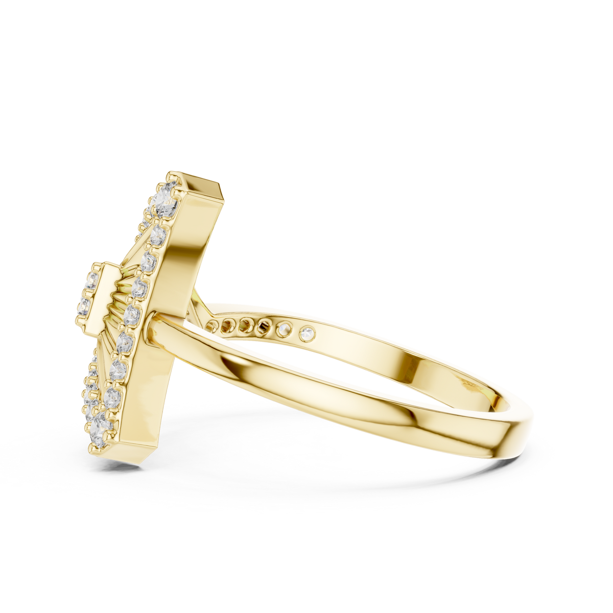 Diamond Triangle Statement Ring