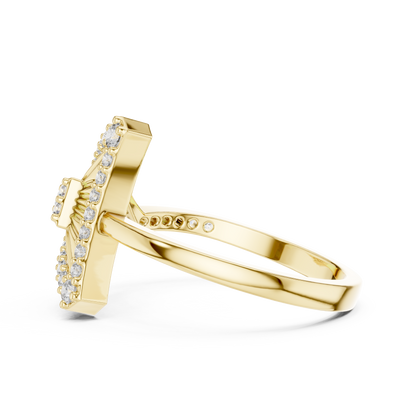 Diamond Triangle Statement Ring