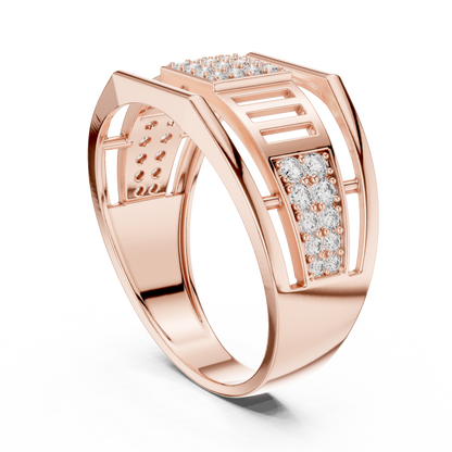 Round Diamond Statement Ring – Luxury Gold Ring for WOMEN