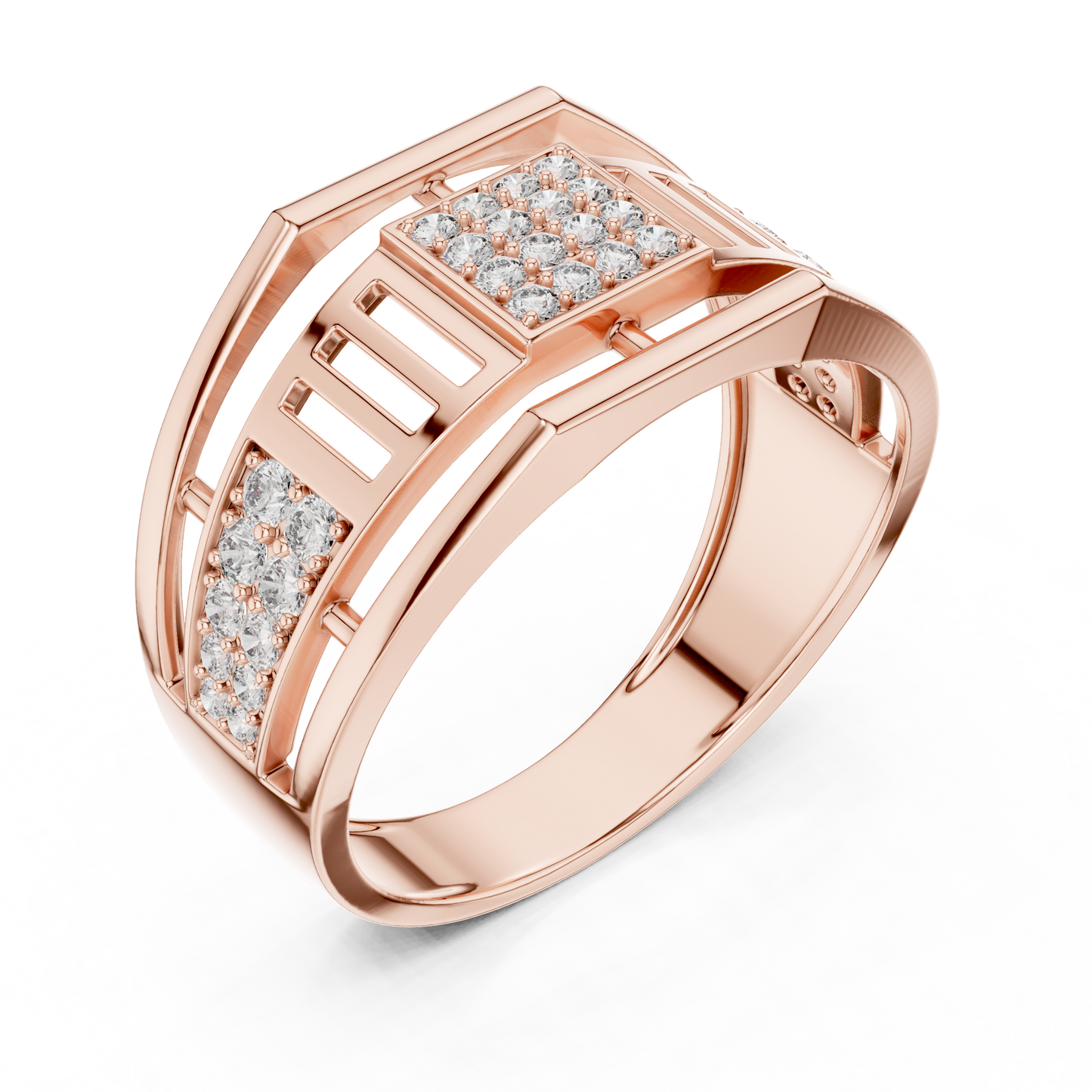 Round Diamond Statement Ring – Luxury Gold Ring for WOMEN