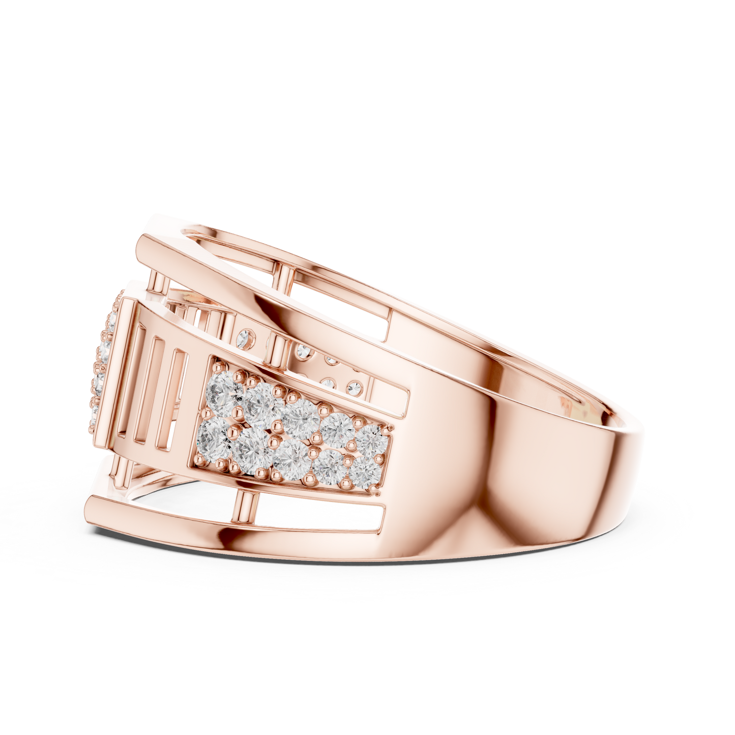 Round Diamond Statement Ring – Luxury Gold Ring for WOMEN