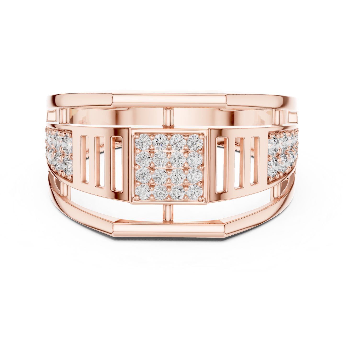 Round Diamond Statement Ring – Luxury Gold Ring for WOMEN