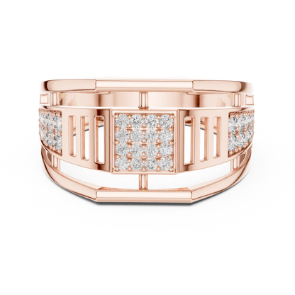 Round Diamond Statement Ring – Luxury Gold Ring for WOMEN