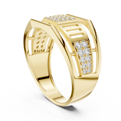 Round Diamond Statement Ring – Luxury Gold Ring for WOMEN