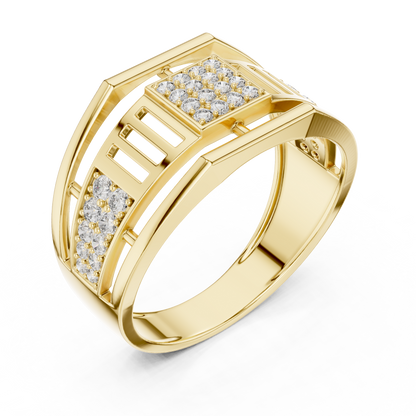 Round Diamond Statement Ring – Luxury Gold Ring for WOMEN