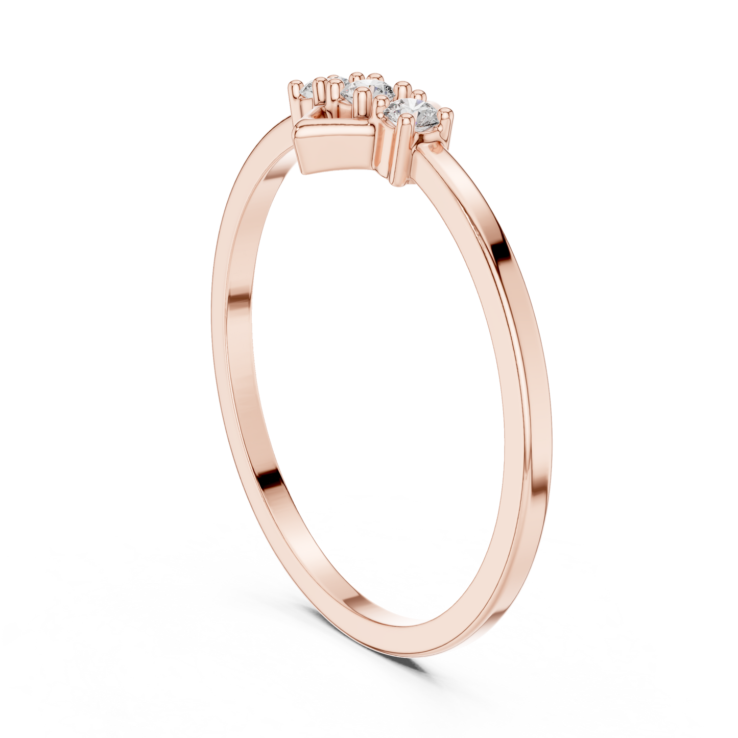 Geometric Diamond Charm Ring