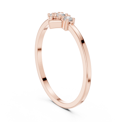 Geometric Diamond Charm Ring