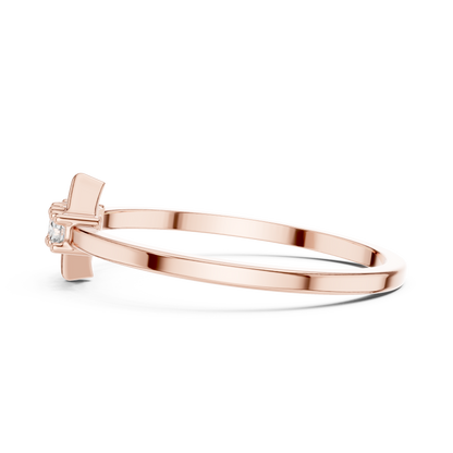 Geometric Diamond Charm Ring