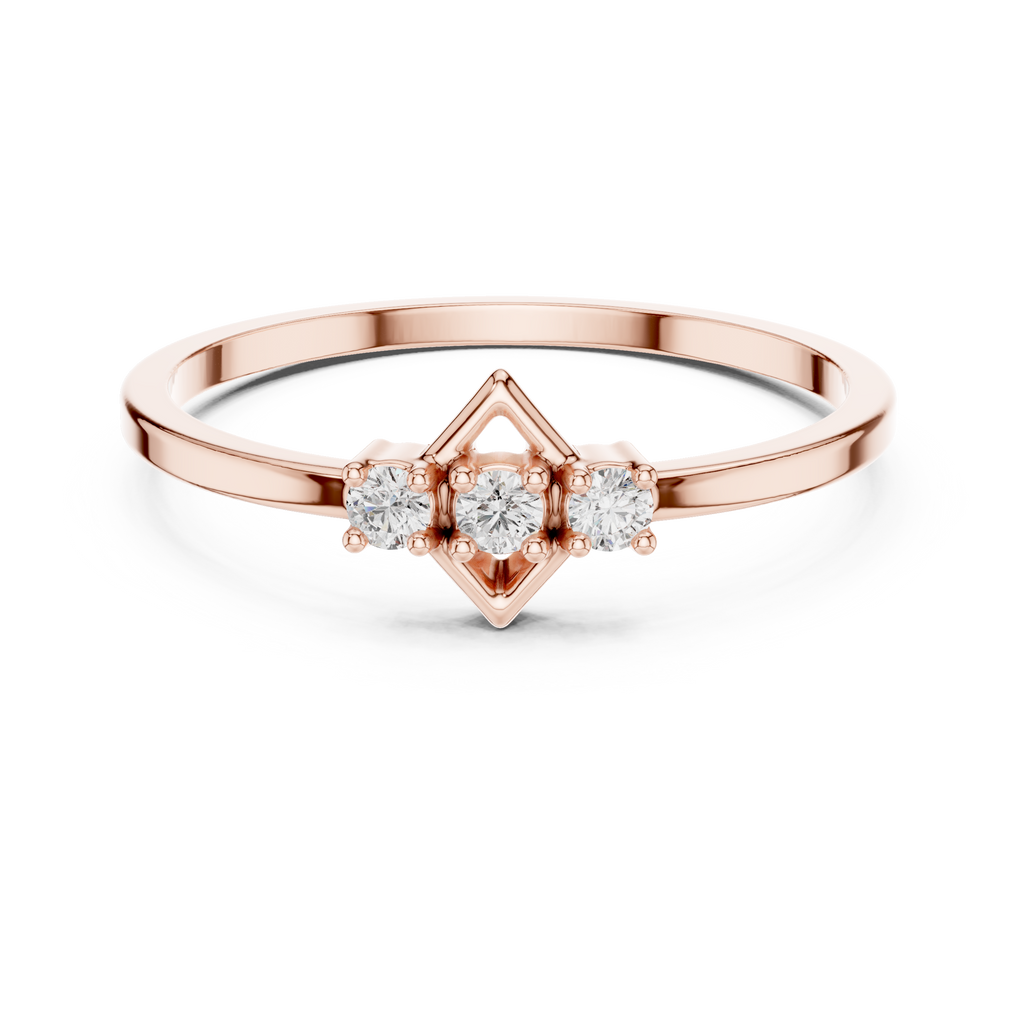 Geometric Diamond Charm Ring