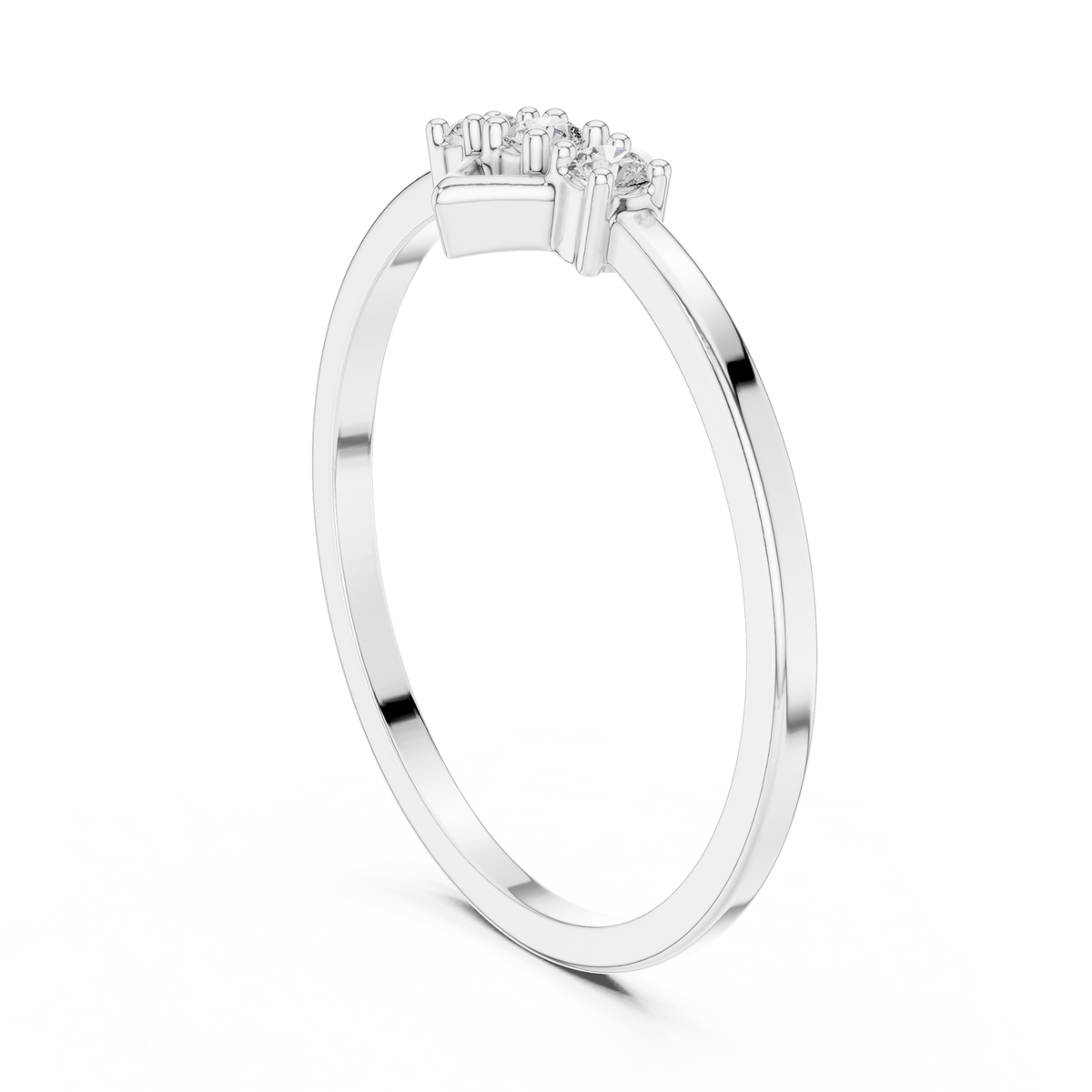 Geometric Diamond Charm Ring
