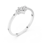 Geometric Diamond Charm Ring