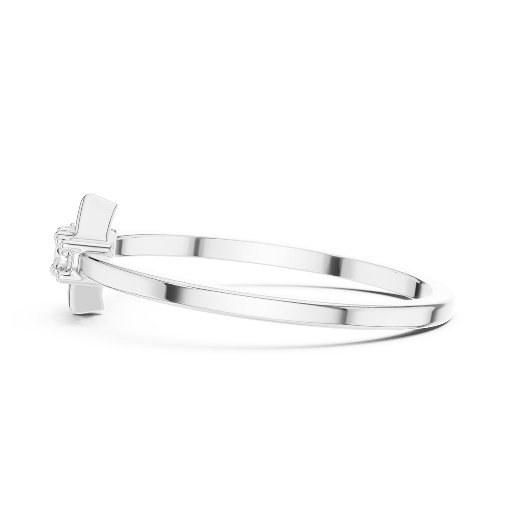 Geometric Diamond Charm Ring