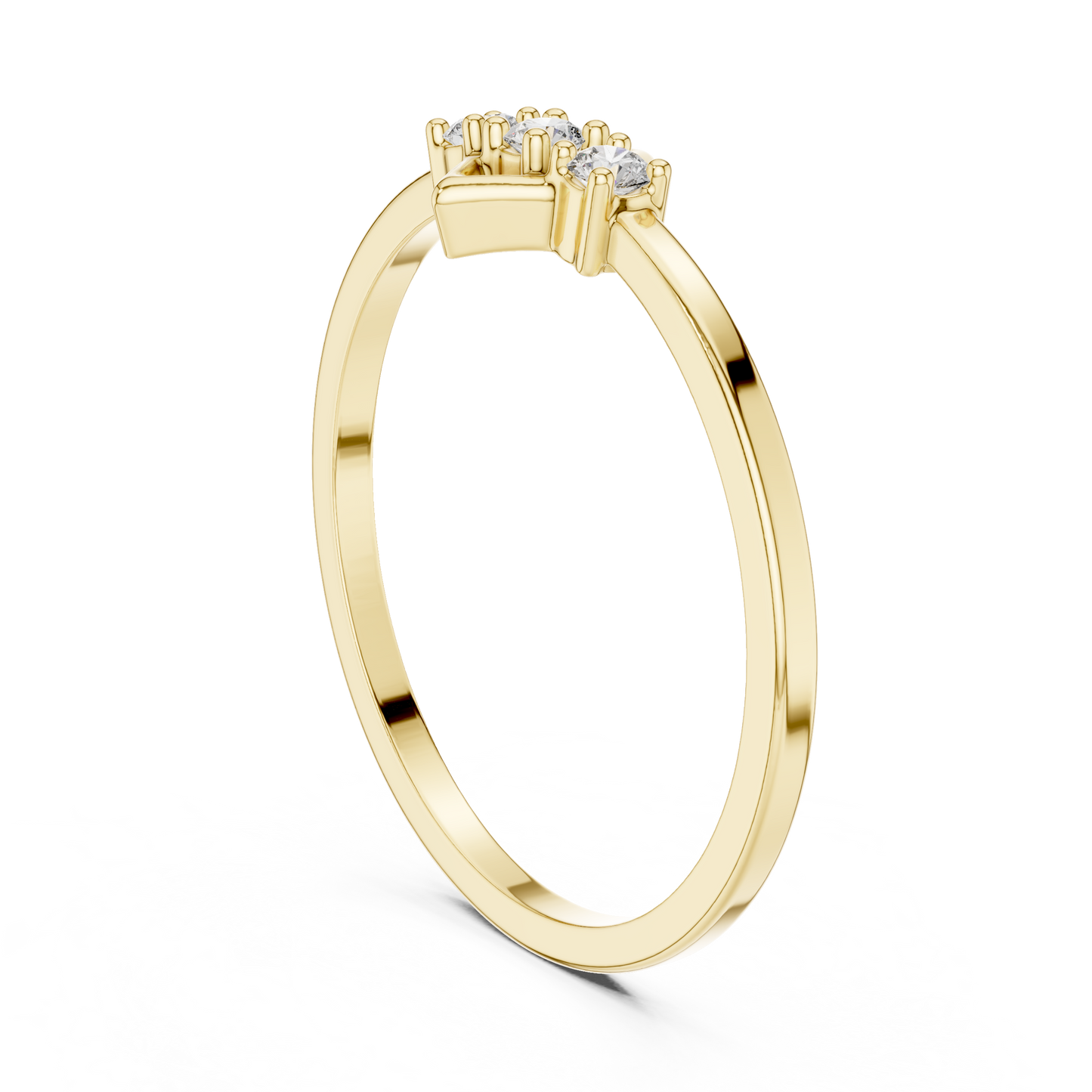 Geometric Diamond Charm Ring