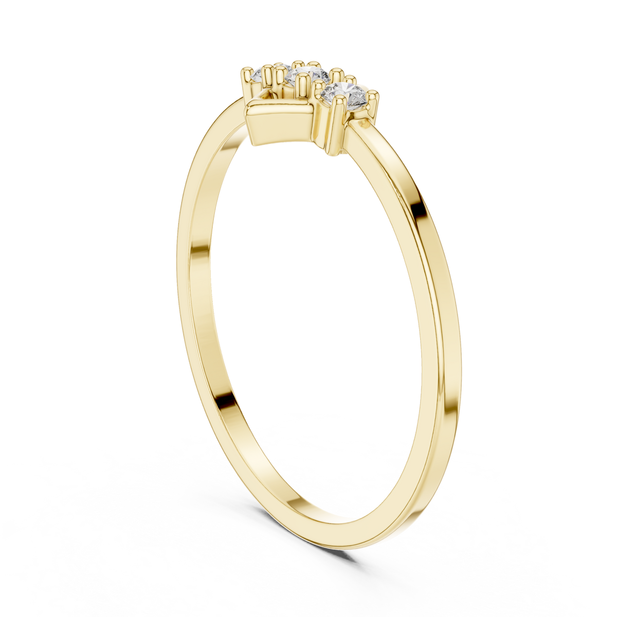 Geometric Diamond Charm Ring