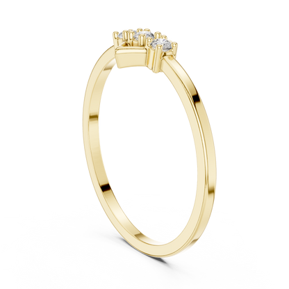 Geometric Diamond Charm Ring