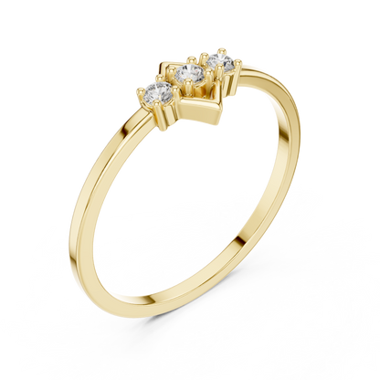 Geometric Diamond Charm Ring