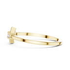Geometric Diamond Charm Ring