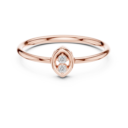 Golden Marquise Diamond Ring