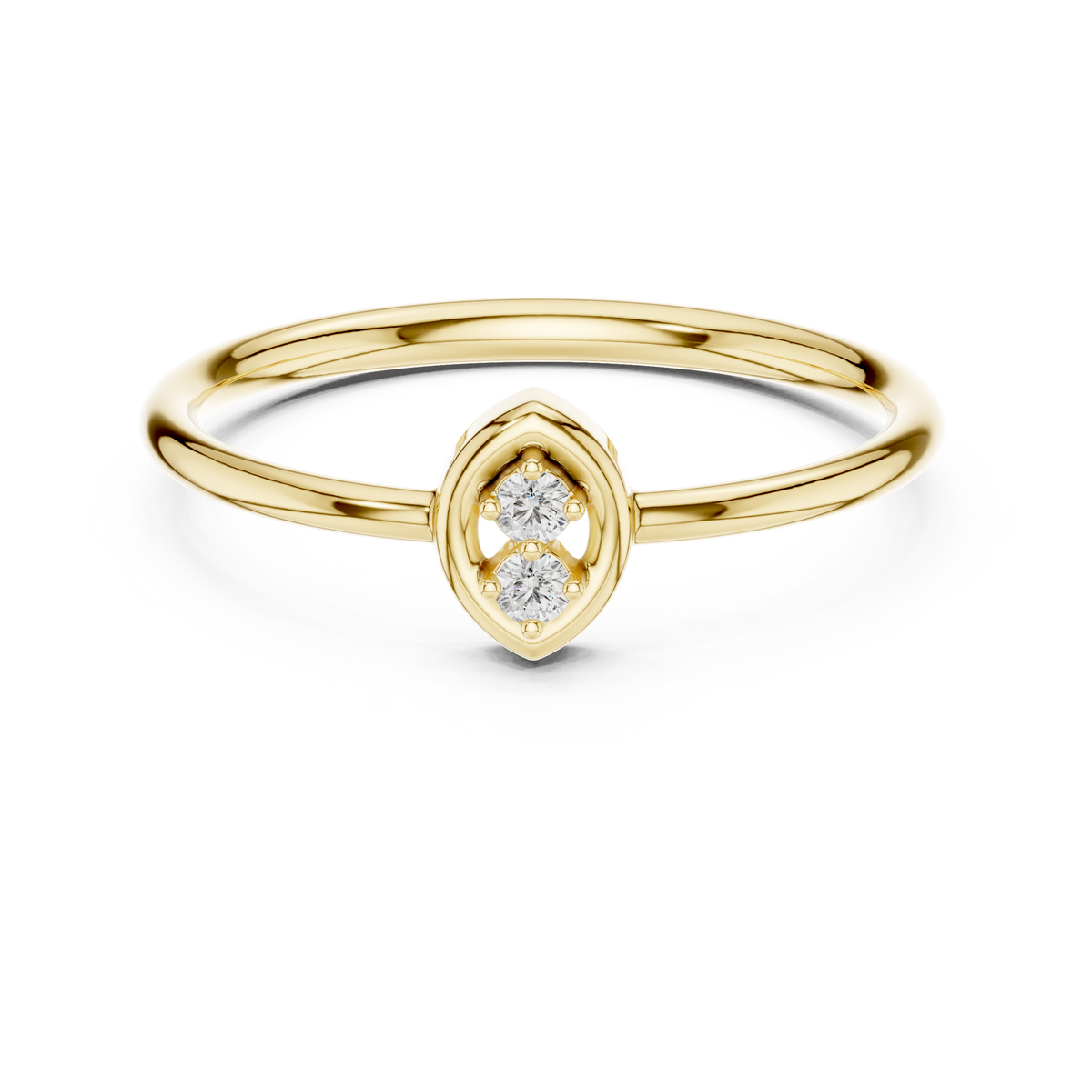 Golden Marquise Diamond Ring