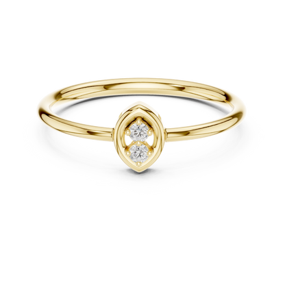 Golden Marquise Diamond Ring