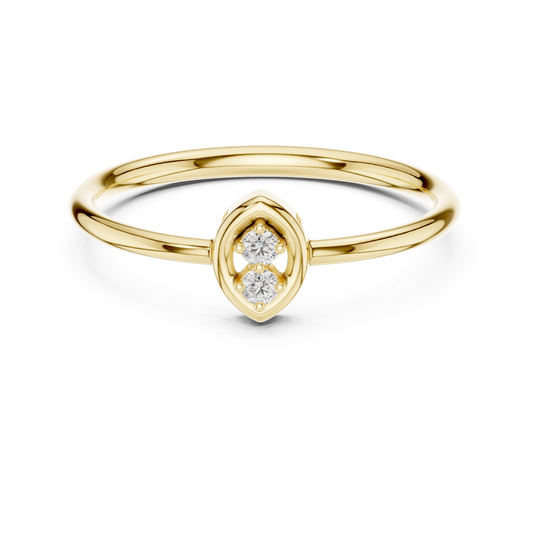 Golden Marquise Diamond Ring