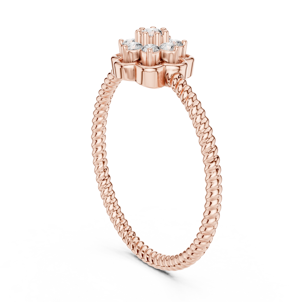 Vintage Flower Diamond Band