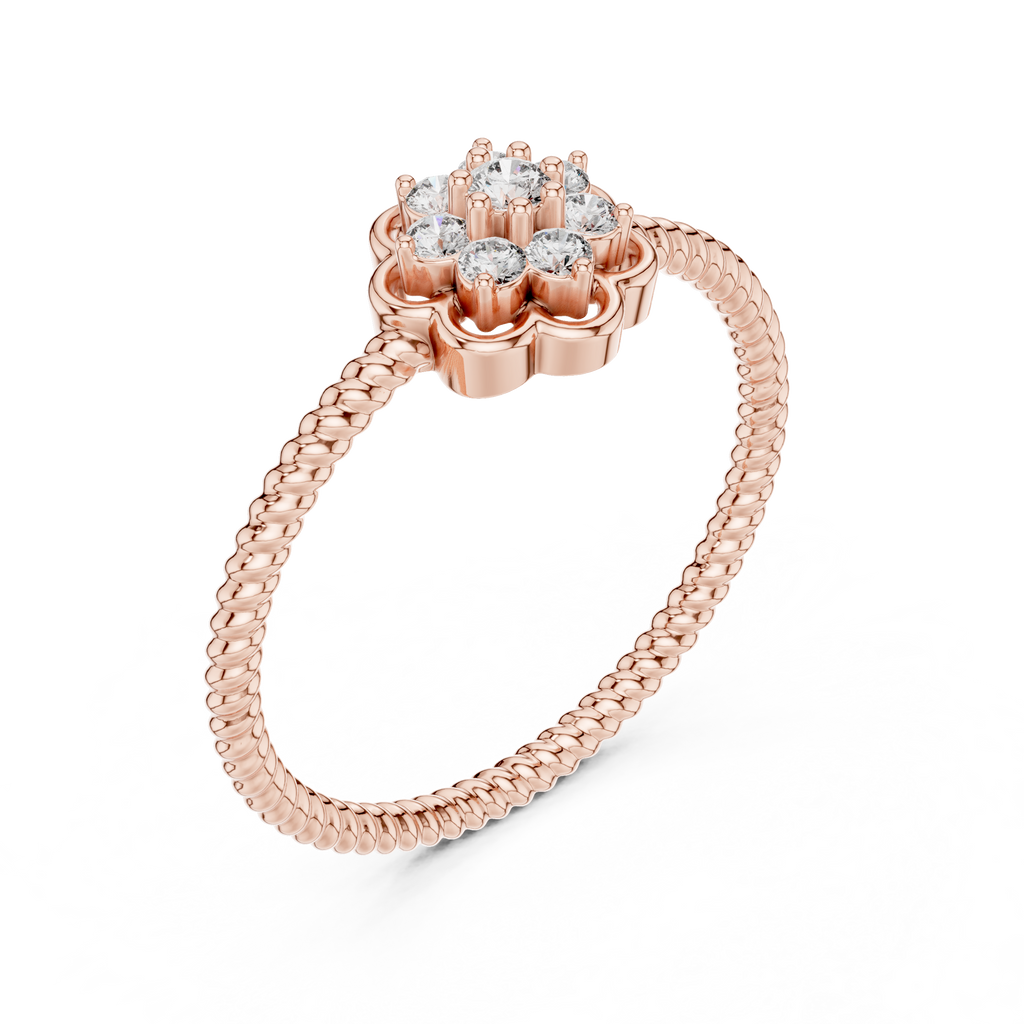 Vintage Flower Diamond Band